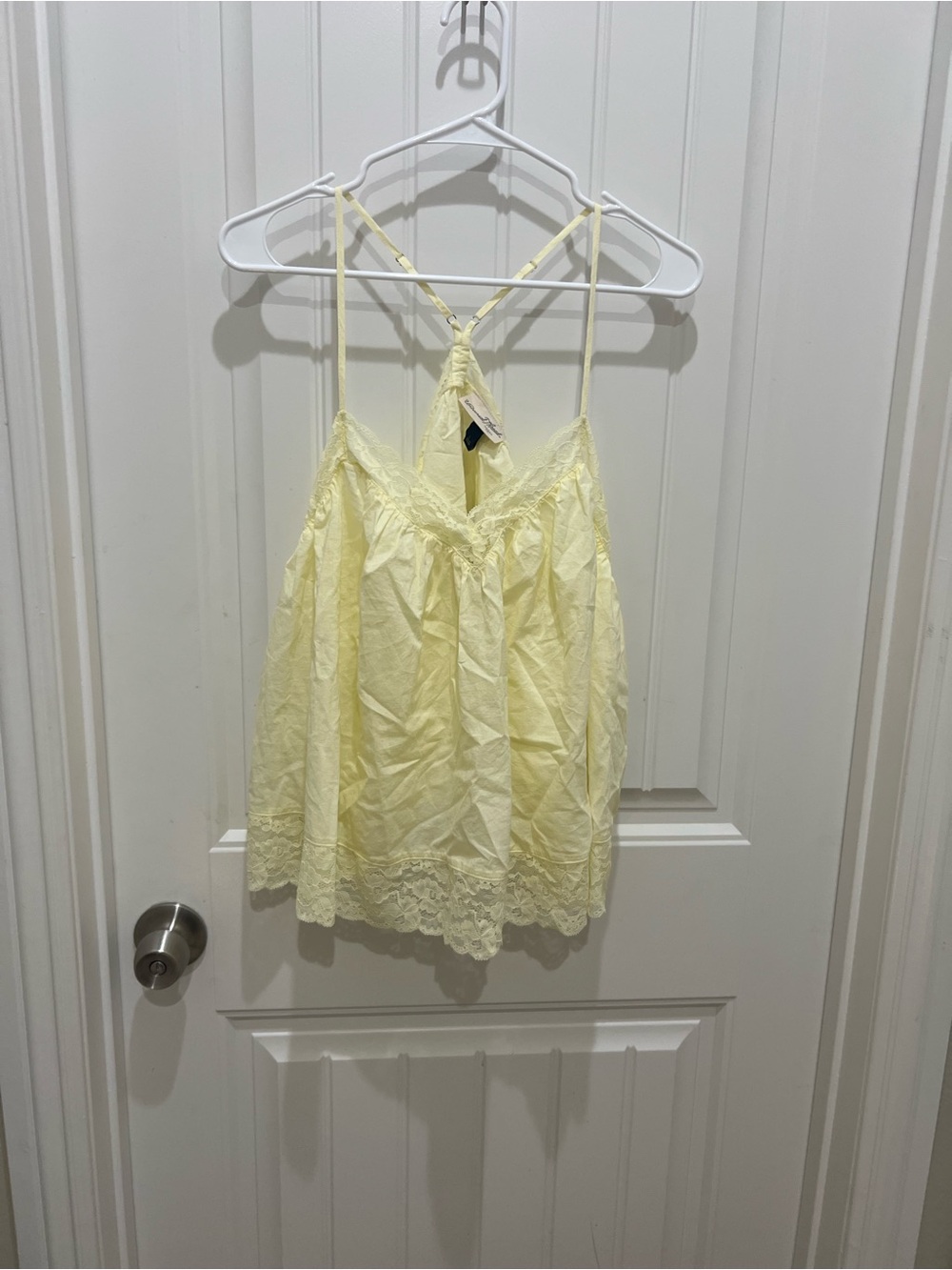 Universal Thread Pale Yellow Lace-Trim Camisole